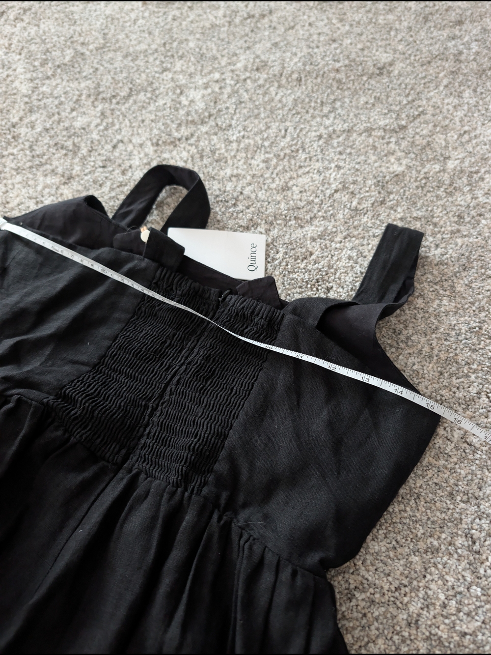 Quince 100% European Linen Fit & Flare Midi Dress Black NWT SMALL - Picture 4 of 7